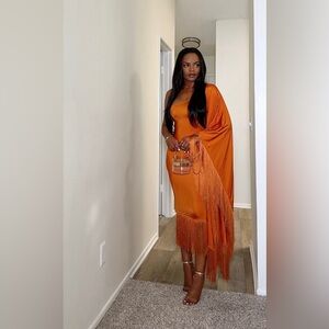 FashionNova Fringe Midi Dress